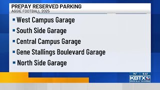 Aggie football traffic and parking updates for 2025