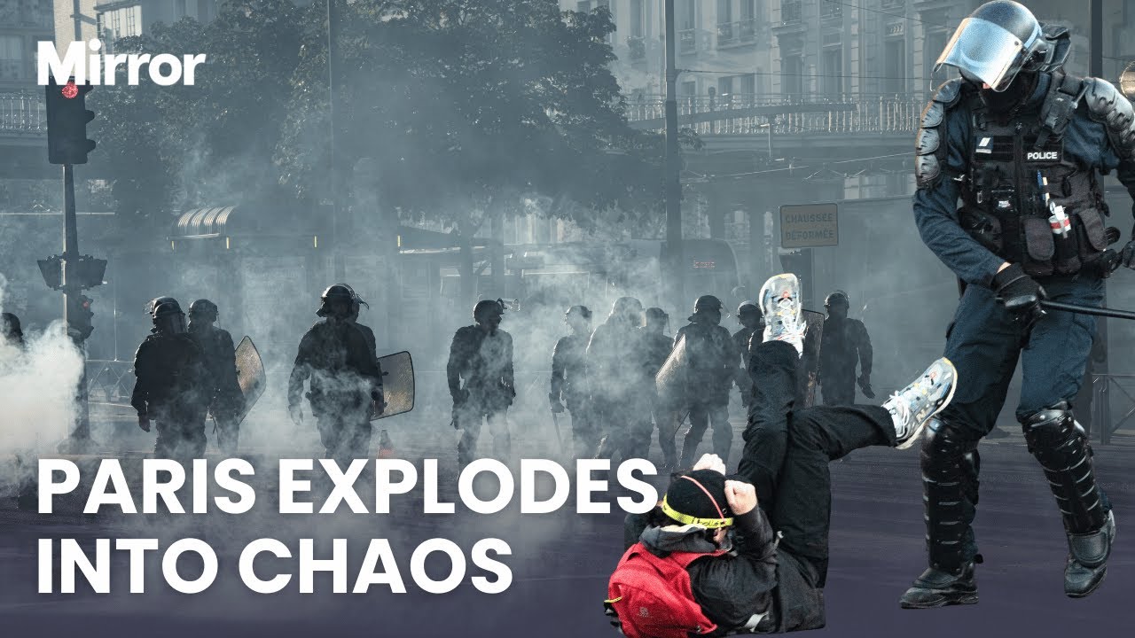 Paris riots ERUPT as protesters burn cars and deface landmarks across city