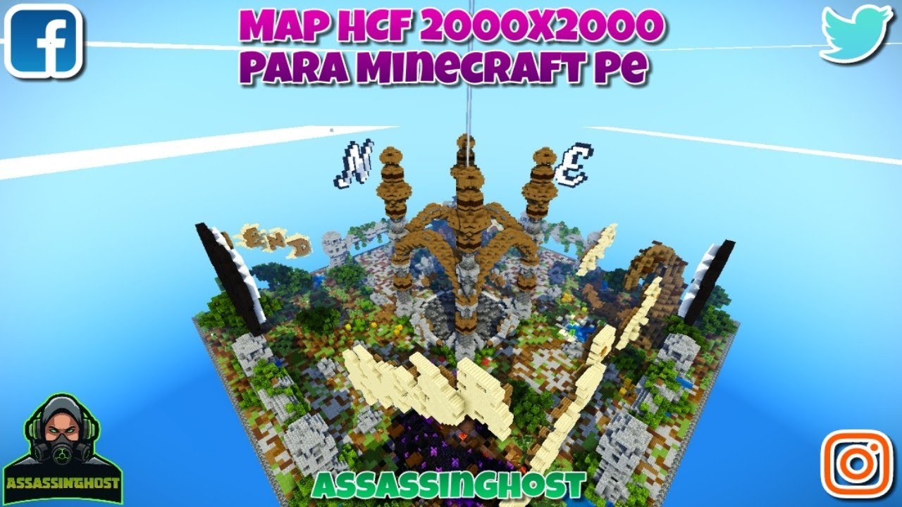 Map HCF 2000X2000 For Mcpe | Mapa HCF 2000X2000 Para Mcpe | Por (AssassinGhost) |MINECRAFT PE |