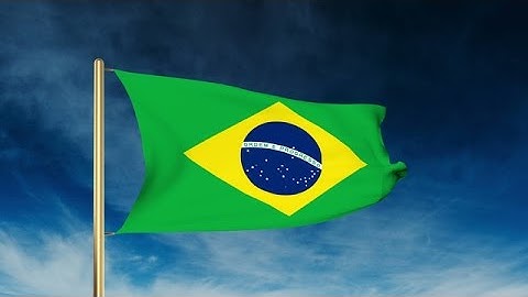 Brazil Flag Slider Style. Waving In The Win With Cloud Background Animation Stock Animation