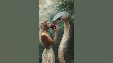 Adam, the apple, and the snake - AI Art #AI #beautyful #snake #aiart #aivideo #adam #adamandeve