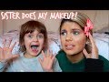 MY 5 YEAR OLD SISTER DOES MY MAKEUP! | Sophie Clough