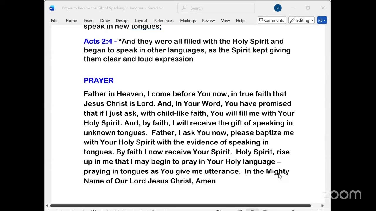 Reading the Bible and Seeking The Gift of Tongues