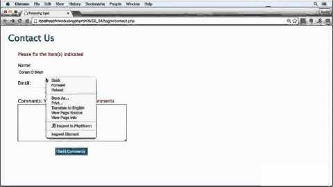 Preserving user input when a form is incomplete