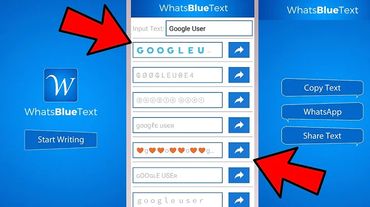 Generate FANCY TEXT using WhatsBlueText on Android