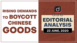 Rising Demands to Boycott Chinese Goods I  Editorial Analysis (English) June 23, 2020