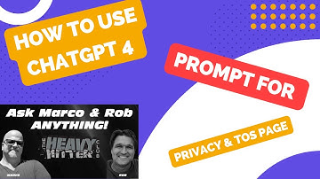 How to Use Chat GPT 4 Prompt for Privacy Policy and TOS Page