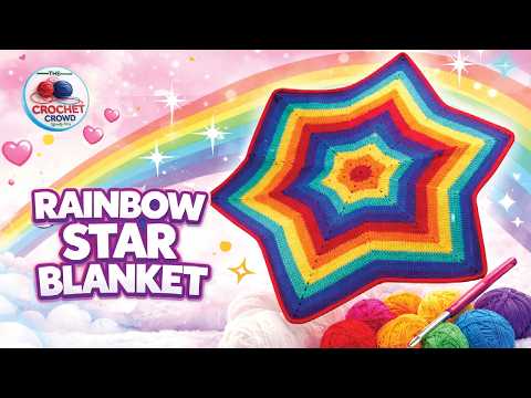 Fun To Crochet Rainbow Star Blanket Tutorial
