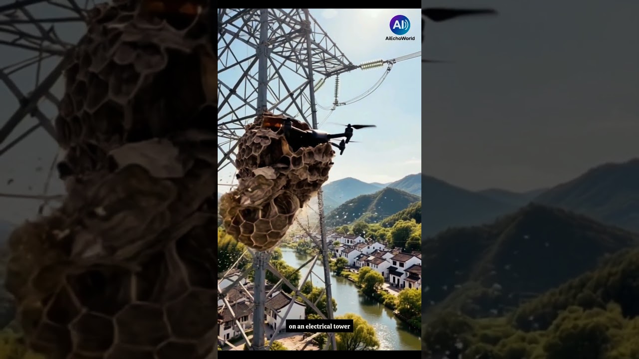 🚁 Дрон против гигантского осиного гнезда 🐝 – Высоковольтная миссия! ⚠️ 