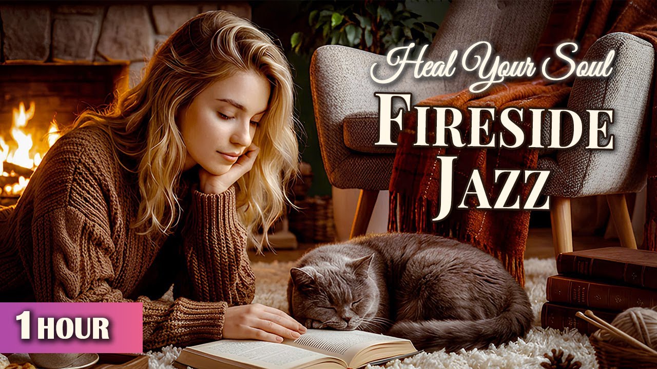 Cozy Fireside Jazz ☕🔥 1 Hour Relaxing Piano Music for Calm Evenings, Study & Peaceful Focus