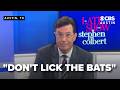 "Don't lick the bats," Stephen Colbert warns Austin residents in 2015
