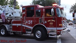 Chula Vista Engine and Truck 51 arrival for National Night Out extrication demo
