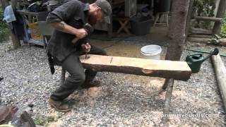 Making a Bow Bench Maine Primitive Skills School instructors make a bow making shaving horse for Grandfather Ray. www.primitiveskills.com.