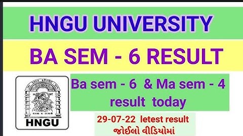 ba sem - 6 result hngu 2022 - hngu result - Ma sem - 4 result - letest result - hngu -#hngu #result