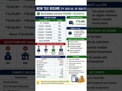 New tax regime overview for FY 2025-26 #incometax #income #newtaxrules #sip #mutualfunds #subscribe