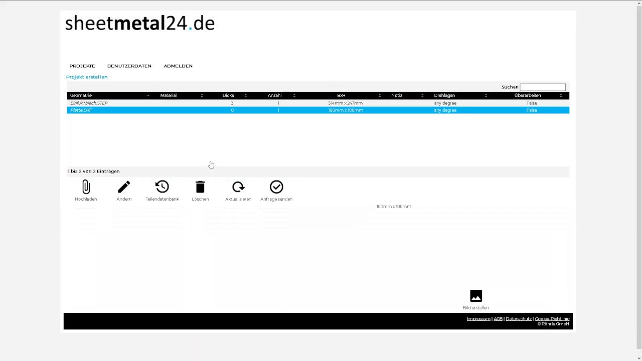 sheetmetal24.de Anleitung - Laserteile und Kantteile online kalkulieren und bestellen