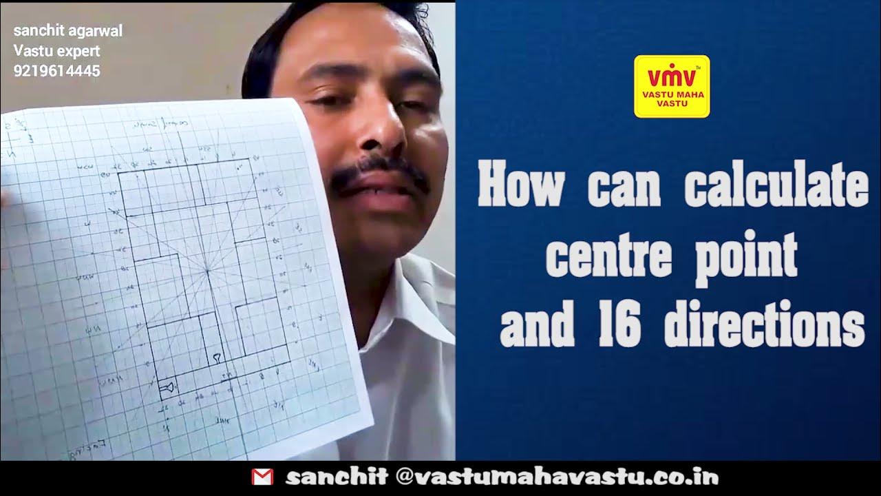 How to calculate center point and 16 directions in vastu ll 