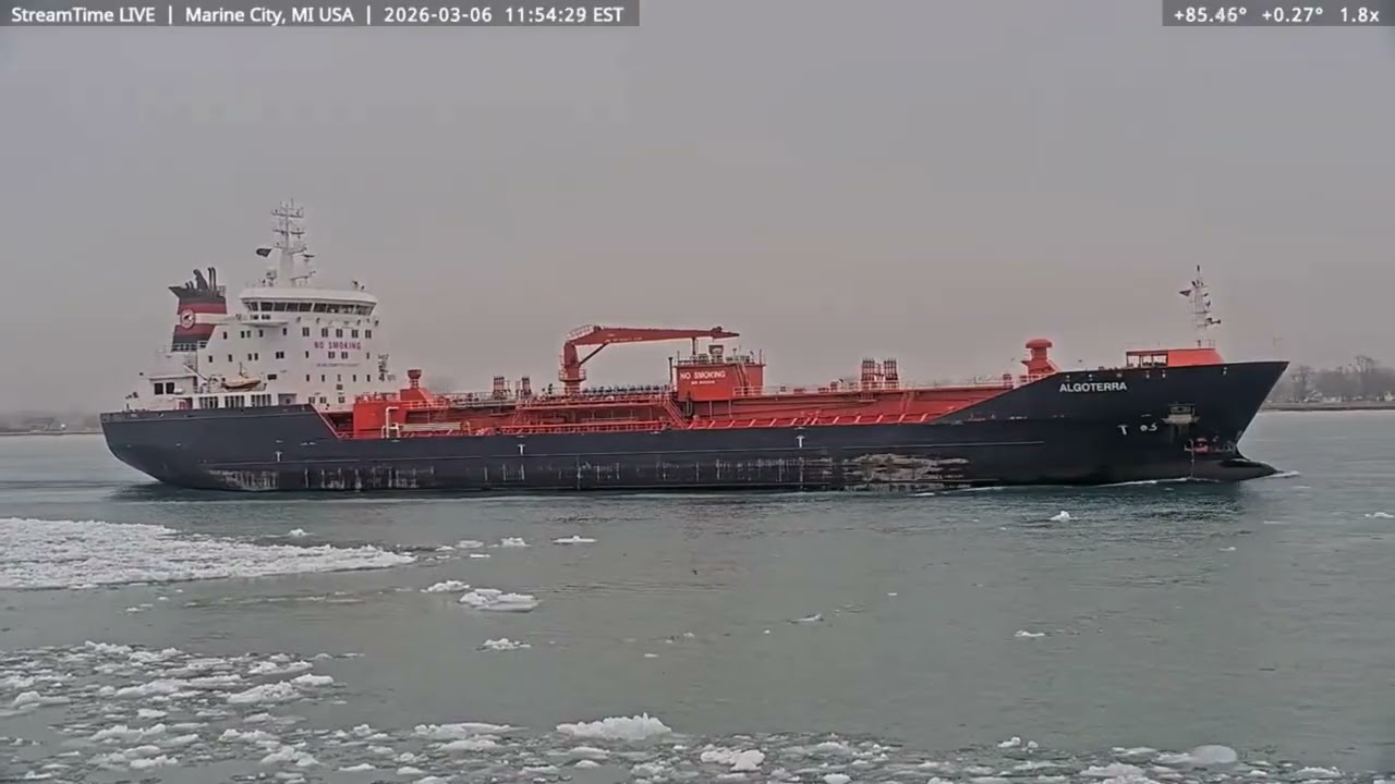 Convoy of 5 passing Marine City, MI, on Mar 6th, 2026