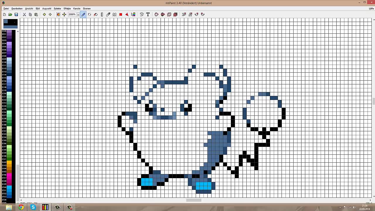 Pixelart #11 ★ Pokemon- Marill [mtPaint] - YouTube