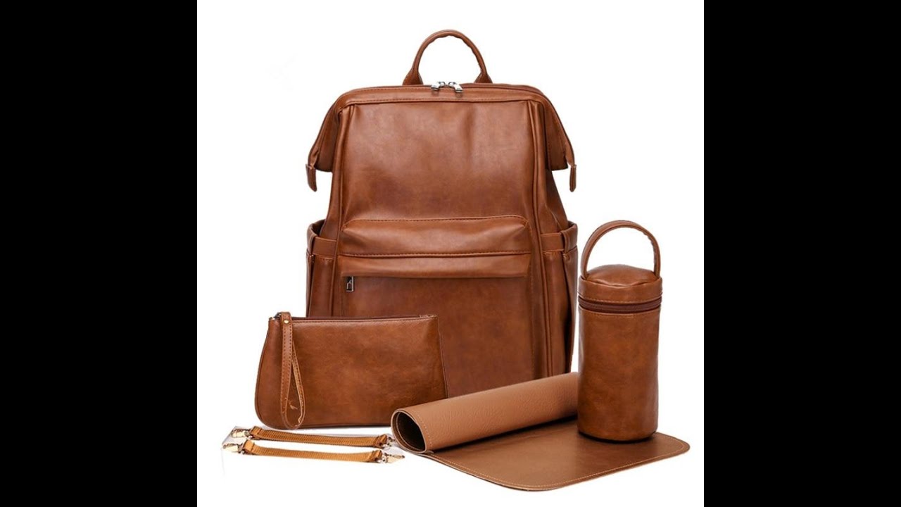 Premium Faux Leather Large Diaper Bag Backpack YouTube