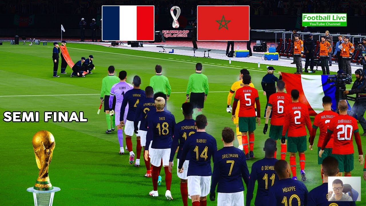 France vs Morocco FIFA World Cup Qatar 2022 Semi Final Mbappe vs Hakimi PES 2021 Gameplay