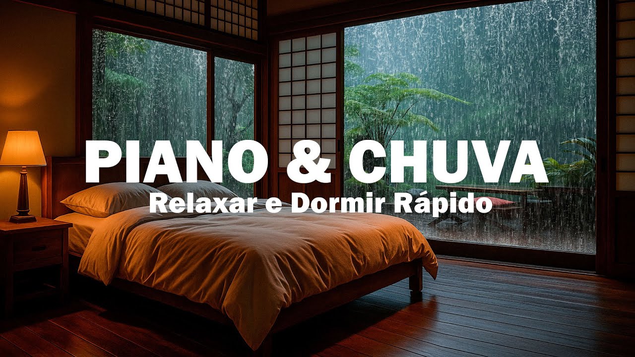 Música Relaxante para Dormir – Relaxe a Mente e Alívio Imediato do Estresse com Piano Suave e Chuva