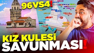 500 PİNG! 96 KİŞİ AYNI ANDA KIZ KULESİNE SALDIRIRSA NE OLUR?! 96vs4 KIZ KULESİ! PUBG Mobile