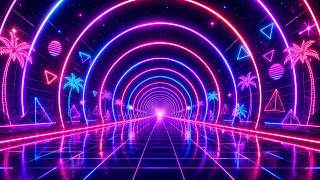 Túnel Synthwave Neón 4K | Retro Futuristic Drive | Animated Background Loop 🌴✨