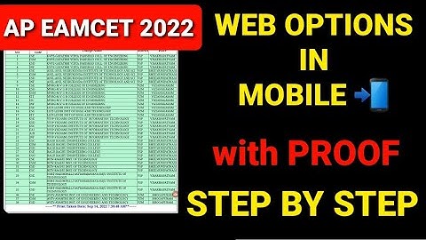 HOW TO KEEP WEB OPTIONS IN MOBILE|AP EAMCET 2022 WEB OPTIONS STEP BY STEP PROCESS IN MOBILE|#ap