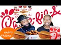 FREE FAST FOOD FRIDAY FROM CHICK-FIL-A || MUKBANG AND EATING SHOW || THE GREEDY COUPLE 🇯🇲