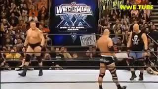 Goldberg Vs Stone Cold Vs Brock Lessner  Mathch