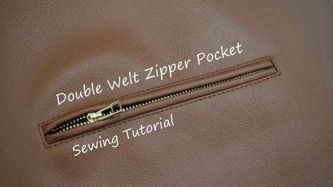 zipper double Welt pocket stitching //sew double Welt pocket with