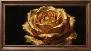 Royal Golden Rose | Luxury Floral Elegance | Soft Piano Ambience | Frame TV Art 4K screenshot 5