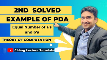 Push Down Automata Example for Equal Number of a