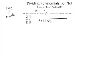 [Math 2] Dividing Polynomials...or Not