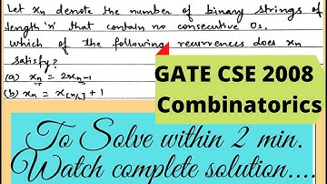 GATE CSE 2008 solution | Combinatorics