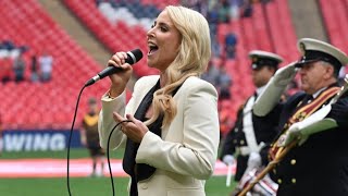Lizzie Jones MBE sings national anthem- Wembley Rugby League challenge cup final 2023