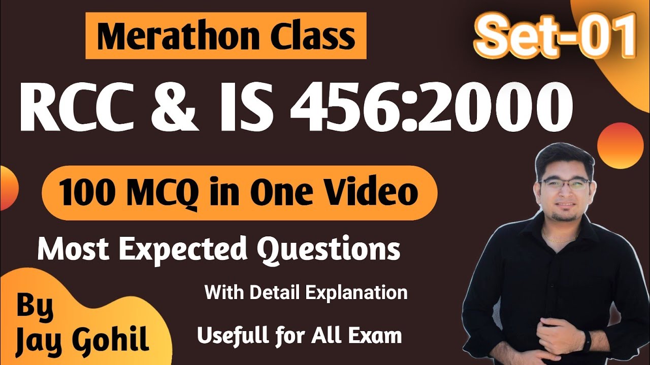 Set 1 | RCC & IS 456:2000 | 100 Most IMP MCQ Questions for Additional Assistant Engineer (AAE)|GSSSB