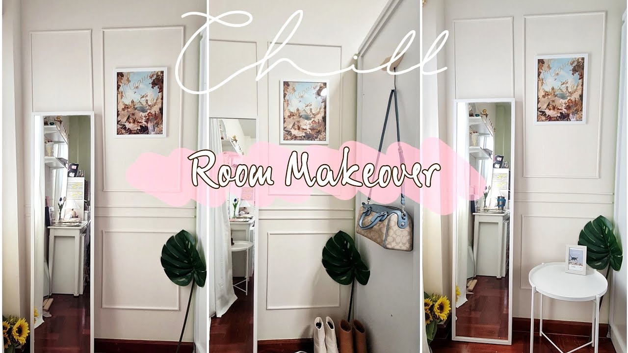 Room Makeover ทำเองทุกอย่าง | คิ้วบัวผนัง | ติดWallpaper sticker | มุมโปรดในห้องนอน | DIY | BPtgh