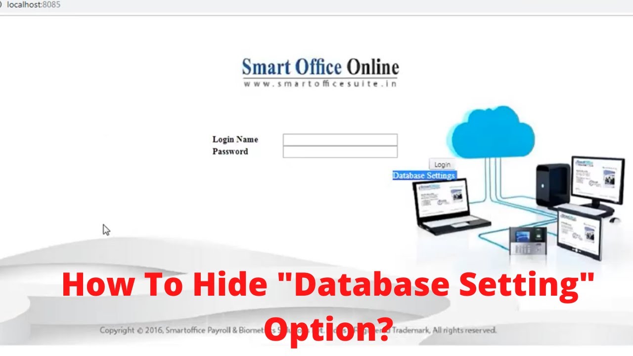 How To Hide Database Setting Option in smartoffice online software | Smartoffice Attendance |