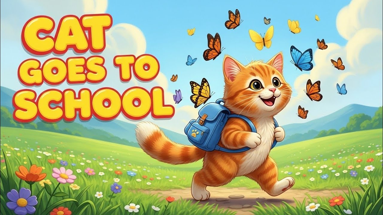 Chubby Cat’s First Day at School 🐱🎒📚 | Fun Kids Cartoon