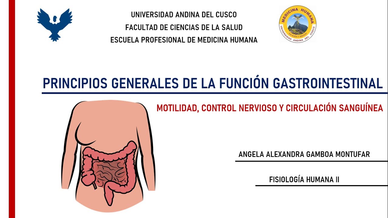 PRINCIPIOS GENERALES DE FUNCIÓN GASTROINTESTINAL: Motilidad,control