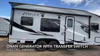 Perfect size! Genesis Supreme VORTEX 2213V Toy Hauler Upgraded with GENERATOR & EZ Flex Suspension!