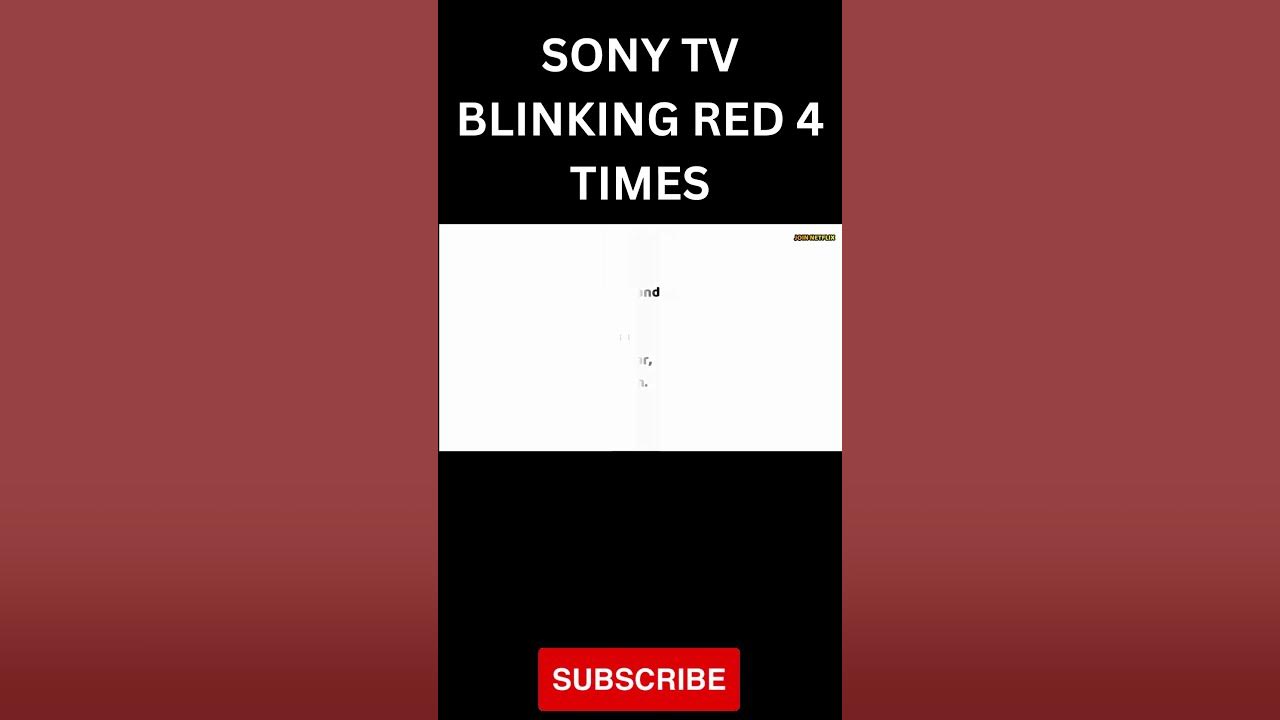 HOW TO FIX SONY TV BLINKING RED 4 TIMES shorts shortvideo sonytv