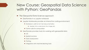 New Course: Geospatial data science with Python: GeoPandas