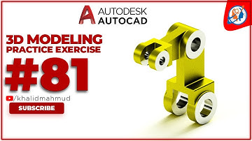 AutoCAD 3D Mechanical Practice exercise 81 in Hindi 3D modeling tutorial lecture in Hindi by #khalid