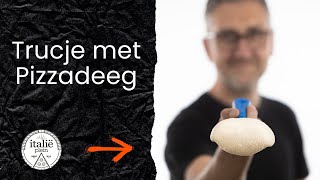 Een trucje met pizzadeeg