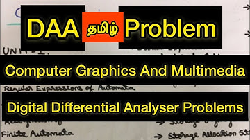 DAA Line Drawing Algorithm Problems | Digital Differential Analyser | Tamil