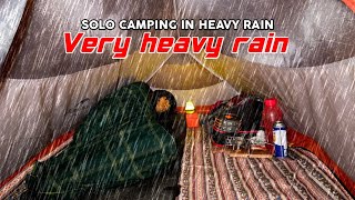 SOLO CAMPING HEAVY RAIN - STRUGGLE TO SET UP A TENT IN NON STOP RAIN
