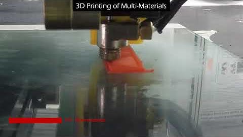 Additive manufacturing time lapse (part 1) of a multi-material part using FFF on an Aerotech Gantry